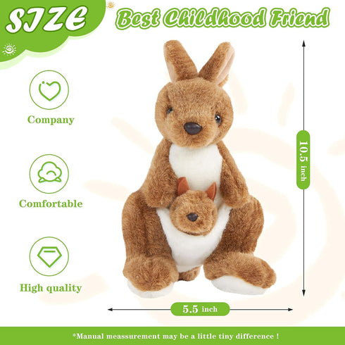 Mother's Day Stuffed Animals Kangaroo Cute Plush Toys Special Day for Kids Preschool Birthday Gifts for Kids, Brown, 10.5’’...