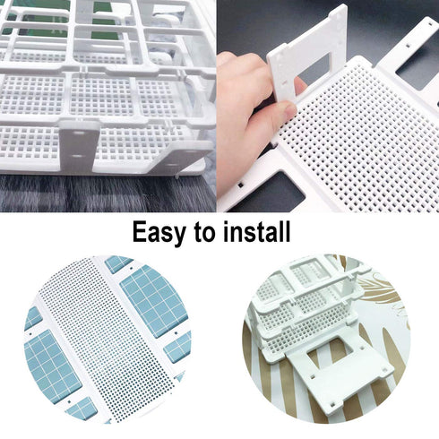 Plastic Test Tube Rack 2 Pack 24 Holes Lab Test Tube Rack Holder for 25mm and Below The Test Tubes, Detachable, White...