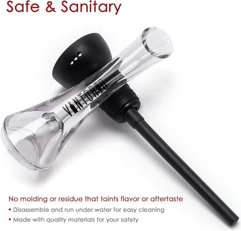 Vintorio Wine Aerator Pourer - Premium Aerating Pourer and Decanter Spout (Black)...