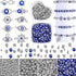 1450 Pcs Evil Eye Beads Set Eye Rhinestone Beads Kits Includes 200 Evil Eye Beads 20 Hand Evil Eye Charms 180 Rondelle Spacer Beads 800 4 mm and 2...