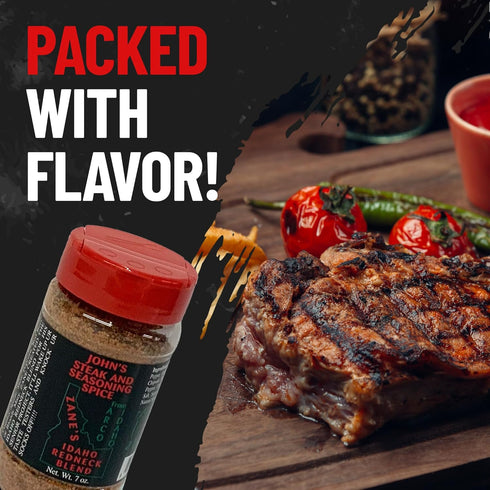 John’s Steak and Seasoning Spice, Spicy Steak Seasoning, Medium Heat Seasoning Blend For Pork Chops, Burgers, Chicken, Potatoes, and More, Gluten-...