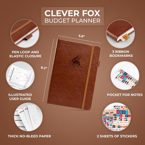 Clever Fox Budget Planner - Expense Tracker Notebook. Monthly Budgeting Organizer, Finance Logbook & Accounts Book, Bill Tracker, A5 (Brown)...