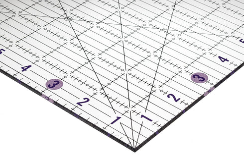 The Quilted Bear Quilting Rulers - Transparent Acrylic Non Slip Quilting, Patchwork & Sewing Ruler with Clear Black Lines & 30, 45 & 60 Degree Ang...