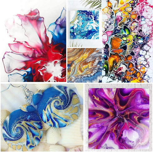 Acrylic Pouring Strainers,13 Pcs Acrylic Paint Pouring Strainers Plastic Flower Strainers Silicone Pouring Drain Basket for DIY Pouring Acrylic Pa...