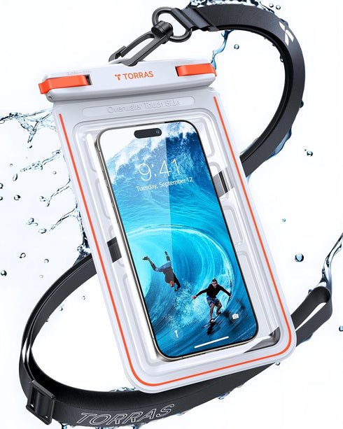 TORRAS IPX8 Waterproof Phone Pouch Floating, Underwater Screen Touchable, Waterproof Phone Case with Lanyard for iPhone 15 Pro Max 14 13 12 Galaxy...