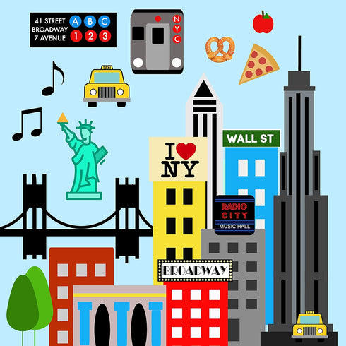 Baby Jack & Co 8x8” Learning Lovey NYC New York Tag Toys for Babies - Baby Crinkle Toys - Soft & Safe - Learn USA Cities and Shapes - Ideal Baby T...