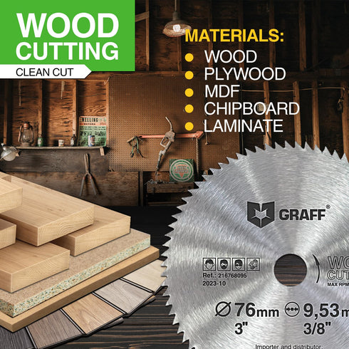 3 Inch Circular Saw Blade for Wood, Plywood, Laminate, Drywall, Plastic – 80T Wood Cutting Disc with 3/8 Inch Arbor from GRAFF...