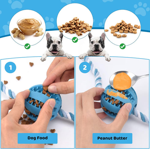 ChengFu Interactive Dog Toys, Crate Training Aids for Puppies, Reduce Stress Anxiety Peanut Butter Dog Food Treat Dispenser Toys...