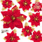 Geefuun 28PCS Christmas Tree Decorations: Poinsettias Artificial Flowers Ornaments Xmas Red Glitter Flower with Clips,3 Sizes Not Included Stems...
