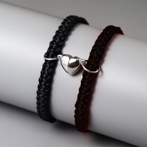 COLORFUL BLING Matching Mutual Attraction Couple Bracelets Long Distance His and Hers Adjustable Braided 8 Infinity Love Heart Friendship Bracelet...