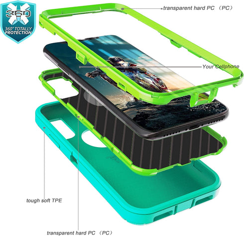 YmhxcY for iPhone XR Case Shockproof Dropproof Dust-Proof Drop Proof 3-Layer Durable Phone Case Heavy Duty Protection Phone Case Cover for Apple i...