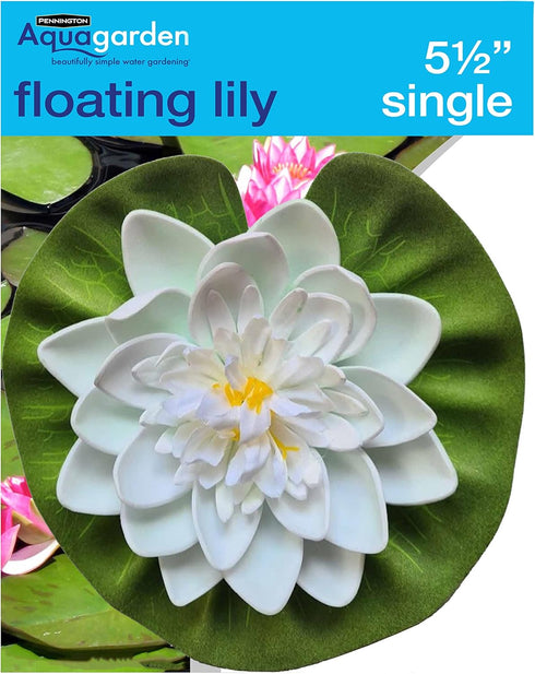 Floating Lily, 5 ½” Diameter, Plastic Plant, Pond/Aquarium Decoration...