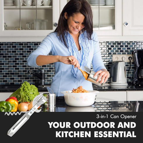 Chef Craft Select 3-in-1 Can Opener, 6 inches in length, Stainless Steel...