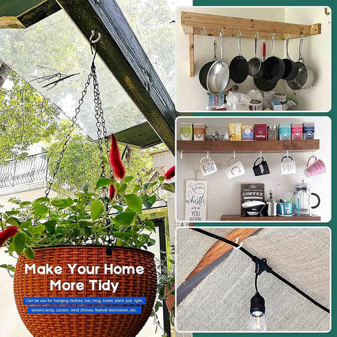 HULISEN 2.9" Large Ceiling Hooks, 12 Pcs Heavy Duty Screw-in Wall Hooks, Vinyl Coated Sturdy Screw Cup Hook for Hanging Plants, Mugs, Wind Chimes,...
