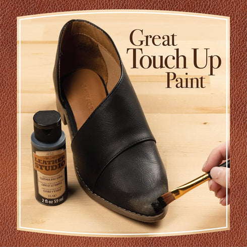 Leather Studio Set of 6 2 fl oz Acrylic Leather Paint for Shoes and Other DIY Arts & Crafts Surfaces, 13510...