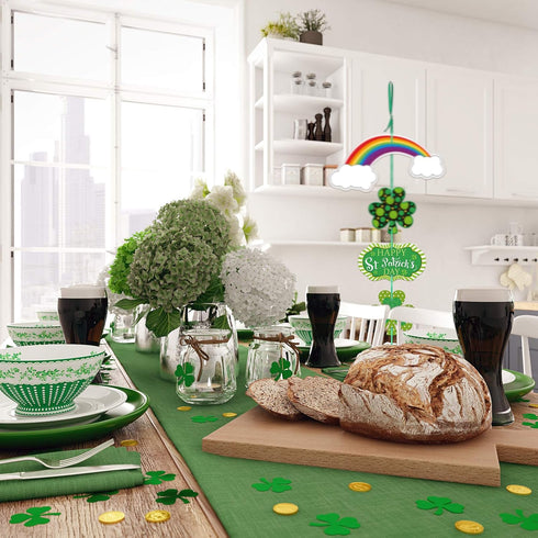 St. Patrick's Day Door Sign St. Patrick's Day Themed Hanging Welcome Sign Irish Hanging Door Decor with Shamrock for Saint Patricks Day Wall Ornam...