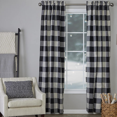 SKL Home Grandin Curtain Panel, 52" x 95", Black/Natura...
