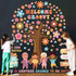 115Pcs Groovy Classroom Tree Bulletin Board Decorations Set Motivational Welcome Accents Tree Wall Bulletin Decor Boho Daisy Owls Cut-Outs for Bac...