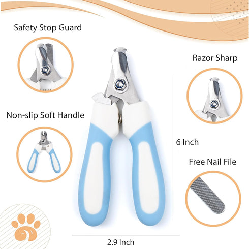 Pet Nail Clippers and Trimmers Feature a Safety Guard for Safe Professional Grooming - Heavy-Duty Design with Nail Files, Ideal for Dogs and Cats ...