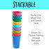 ECR4Kids My First Meal Pal Drinking Cups, Kids Plastic Tableware, Stackable and Dishwasher Safe, Stackable Tumblers for Baby, Toddler and Child Fe...