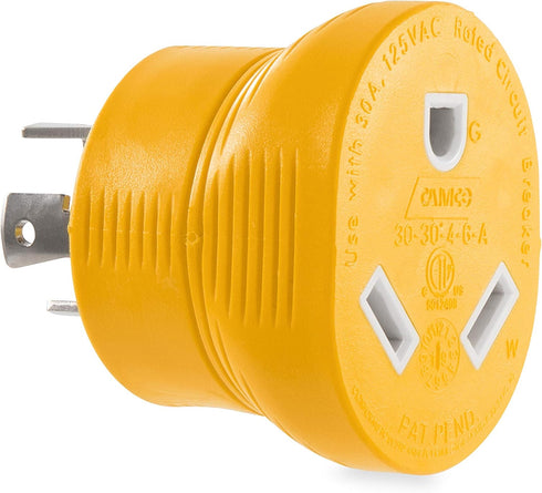 Camco 55338 PowerGrip 30 Amp 4-Prong Generator Adapter , YELLOW...