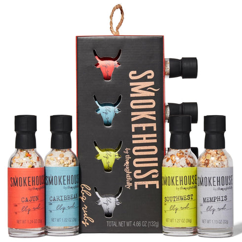 Smokehouse Gift Set by Thoughtfully, Vegan and Vegetarian Barbecue Rubs, Flavors Include Cajun, Caribbean, Memphis and Southwest, Set of 4...