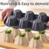Silicone Brioche Pan 6-Cup, Silicone Cupcake Pan for Baking, Nonstick Bakeware Brioche Molds for Wax Mousse Cake Tart Jelly Pudding Panna Cotta (1...