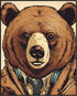 Posterizer 1 pcs-angry bear in work clothes-abstract art 2-Art for Animal Lovers-Abstract & Modern Art-Decor for Home & Office- unframed wall art...