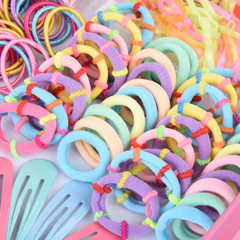 880PCS Hair Accessories Set for Girls Hair Clip Hair Tie Set Elastic Hairbands Rubber Bands Flower Hair Clip Metal Snap Hair Clips for Girs Teens ...