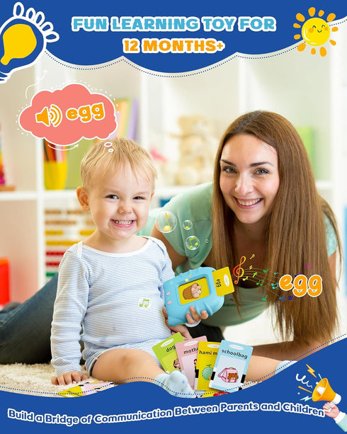 bravokids Toddler Toys Talking Flash Cards for 1 2 3 4 5 6 Year Old Boys and Girls, Autism Sensory Toys for Autistic Children, 224 Sight Words Spe...