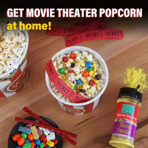 Movie Theater Popcorn Seasoning Salt - Wabash Valley Farms Movie Popcorn Topping, Movie Night Supplies, Buttered Popcorn Salt Seasoning, Gourmet P...