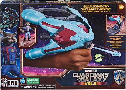 Hasbro Marvel Guardians of The Galaxy Vol.3 Galactic Spaceship,Rocket Action Figure with Vehicle and Blaster Accessory,Superhero Toys for Kids...