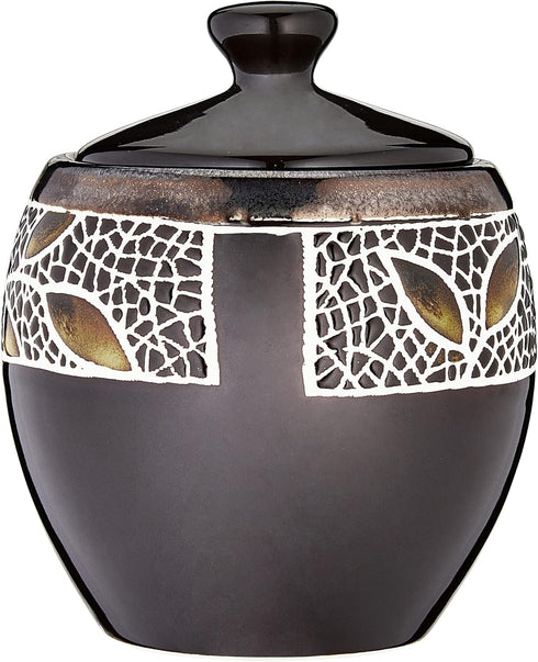 Mikasa Gourmet Basics Alexandria Sugar Bowl with Lid, Holds 1 Ounces, Brown...