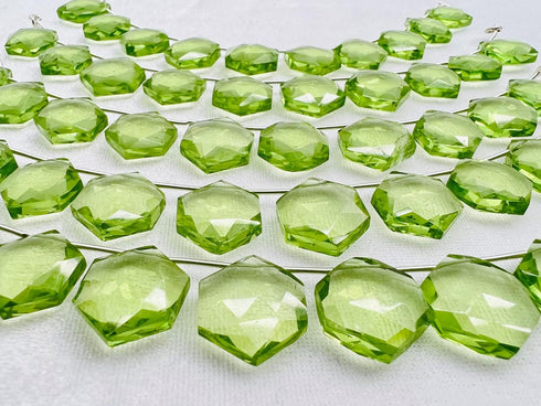 1 Strand Peridot Quartz 10 Pcs Beads Size 14x14mm Hexagon Shape Cut Faceted Beads for Jewellery Making, Beading & Craft Supplies KCRAFTS-RK_k53...