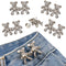 TOOVREN Cute Bear Button Pins for Jeans, No Sew and No Tools Instant Pant Waist Tightener, Adjustable for Loose Jeans 4 Sets Jeans Button Replacem...