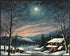 Posterizer 1 pcs-old farm house in snowy winter nature-in oil painting style-14-Landscape & Nature Art-GIft for Men Women Teens-Dining Room Decor-...