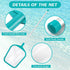 Pool Skimmer - Pool Skimmer Net with 5 Aluminum Pole Sections 60'', Skimmer Net with Fine Mesh Net for Cleaning Leaf of Swimming Pools...