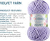 Velvet (3- Skeins Pack) Chenille Blanket Amigurumi Yarn for Crocheting and Knitting Super Bulky 3x100 gr (3x132 yds) (10118 - Beige)......
