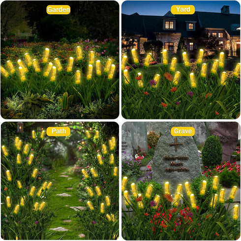 Solar Lights Outdoor Garden, 2 Pack 20 LEDs Swaying Solar Garden Lights, Solar Acrylic Bubble Lights Outdoor Waterproof, Decorative Solar Lights f...
