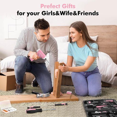 ENERTWIST Pink Electric Cordless Screwdriver, Rechargeable 4V Power Screwdriver with LED Light,12Pcs Accessories for Home Repair...