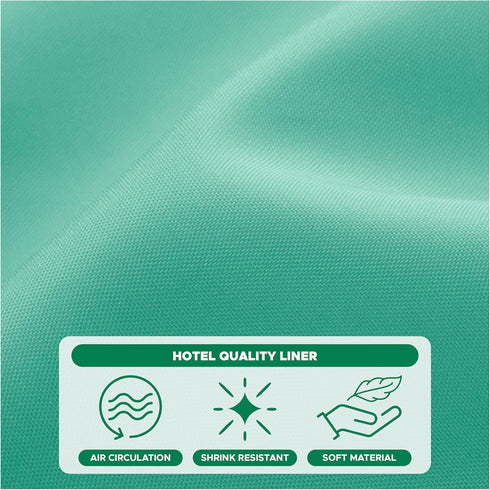 Biscaynebay Quality Fabric Shower Curtain Liners 72 Inch by 72 Inch, Teal Water Resistant Bathroom Curtains Rust Resistant Grommets & Weighted Bot...