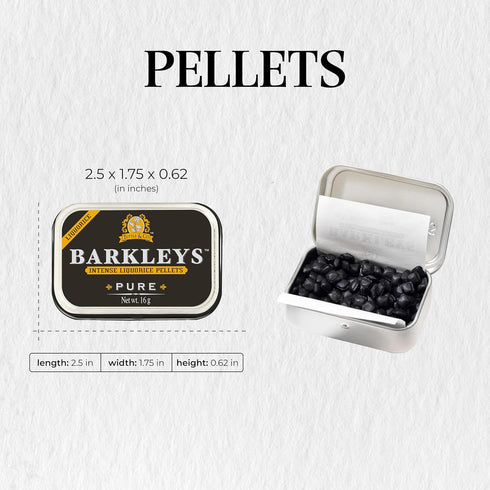 Barkleys Black Licorice Candy, Licorice Pellets - Gluten Free Licorice, Vegan- Black Licorice Intense (1 Can x 16 gr.)...