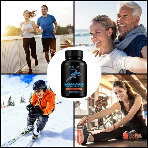 Glucosamine Chondroitin with Turmeric MSM Boswellia - Natural Joint Supplement for Men and Women - Supports Healthy Joint Structure, Function & Co...