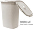Mind Reader Slim Laundry Hamper with Lid, 60L Clothes Basket, Wicker Design, Plastic, 17.65"L x 13.75"W x 24.15"H, Ivory...