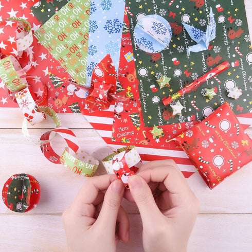 FEPITO 60 Sheets Christmas Pattern Paper Set, 14 x 21cm Decorative Paper for Card Making Scrapbook decoration, 10 Designs...
