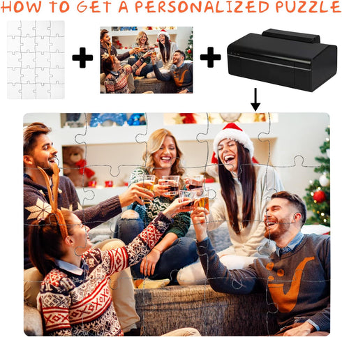 12 Sets Blank White Jigsaw Puzzles,Sublimation Puzzle Craft,White DIY Custom Puzzle for Heat Press Thermal Transfer Puzzle Craft(A5-20 Style)...