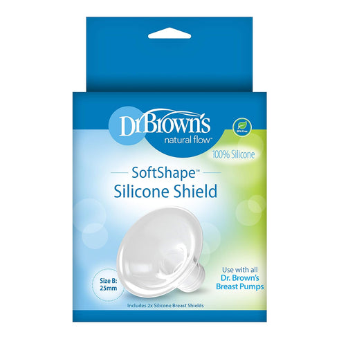 Dr. Brown's Softshape Silicone Shields, Flanges for Manual and Electric Breast Pumps, BPA Free, Size B (25mm), 2 Count...