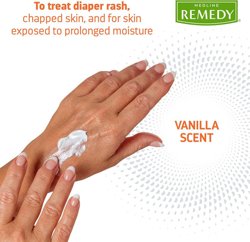 Medline Remedy Clinical Zinc Oxide Paste Skin Protectant (4 oz Tube), Vanilla Scent, Diaper Rash Cream, Incontinence Care, Wetness Protection, Par...