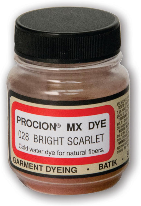 Jacquard Procion MX Tie Dye Powder Bright Scarlet, 2/3 Ounce Jar for Fabric and Clothing | Permanent and Washfast...
