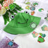 Frog Bucket Hat or Cow Flamingo Hat with 50 Pieces Stickers Summer Outdoor Foldable Wide Brim Fisherman Hat Fishing Sun Hat...